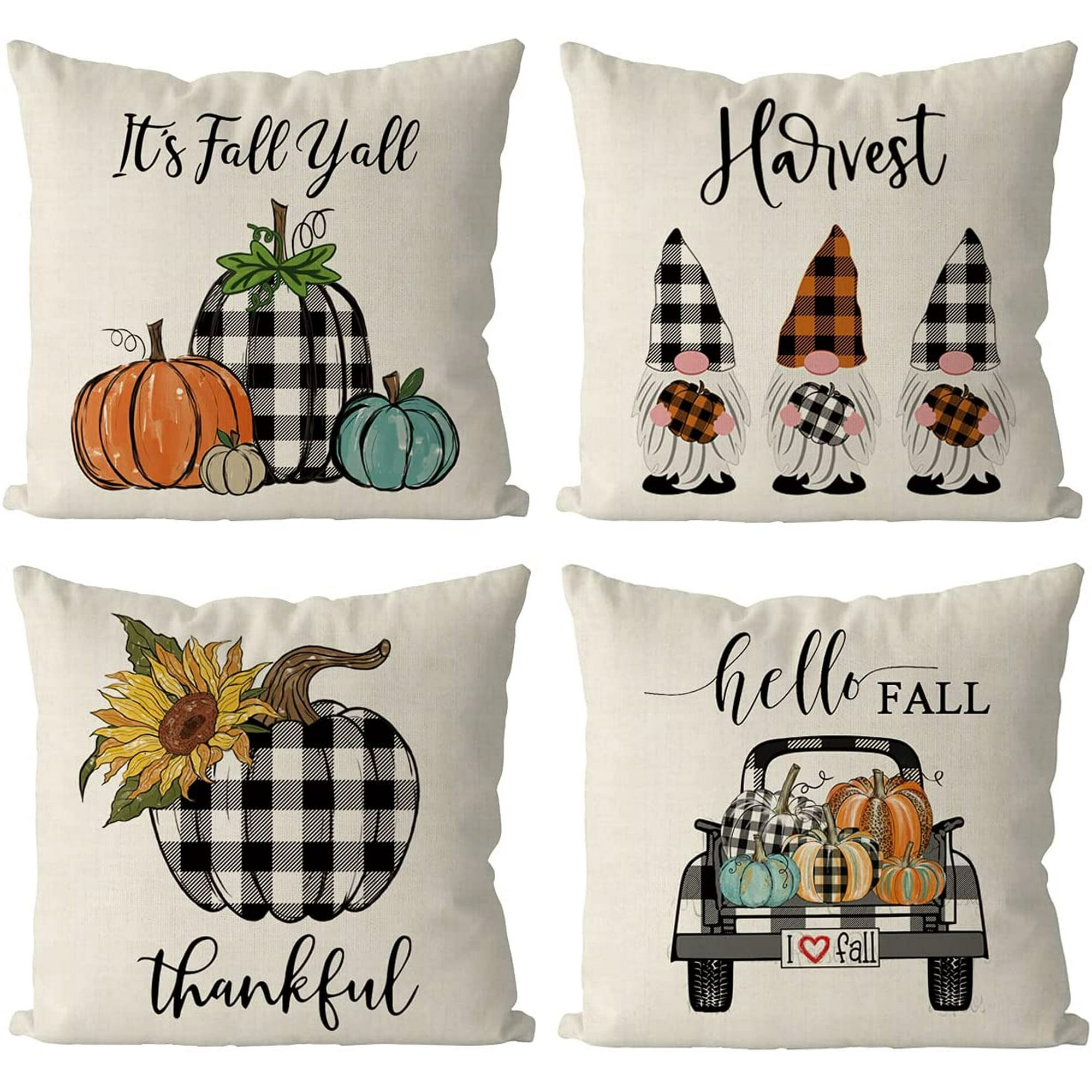 Artmag Fall Pillow Covers 12x20 Set of 4 Buffalo Check Plaid Gnomes Pumpkin Truck Farmhouse Thanksgiving Outdoor Fall Pillows Decorative Cushion Case for Sofa Couch Artmag Fall Pillow Covers 12x20 Set of 4 Buffalo Check Plaid Gnomes Pumpkin Truck Farmhouse Thanksgiving Outdoor Fall Pillows Decorative Cushion Case for Sofa Couch
